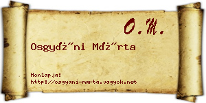 Osgyáni Márta névjegykártya