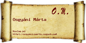 Osgyáni Márta névjegykártya